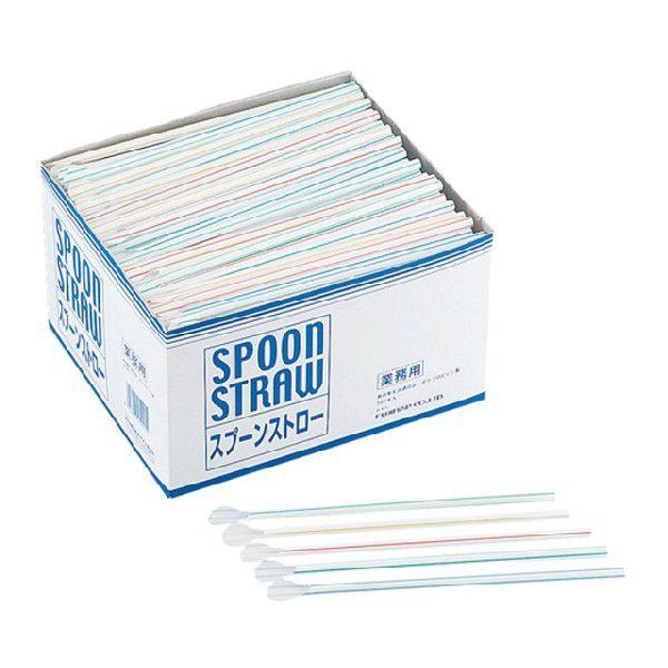 ストロー 業務用 4色スプーンストロー 9000本（500本×18小箱