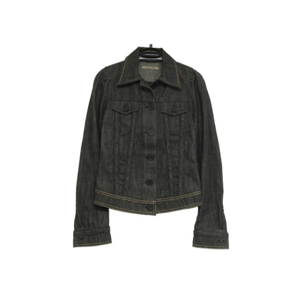 ボッテガヴェネタ クロップド デニムジャケット ブラック コットン 4way BOTTEGA VENETA（ボッテガ・ヴェネタ） 富士屋 ◇ ジャケット サイズ38