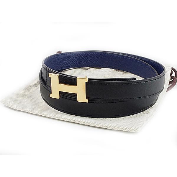 富士屋 ◇ エルメス Hバックルベルト ボックスカーフ×トゴ 黒  