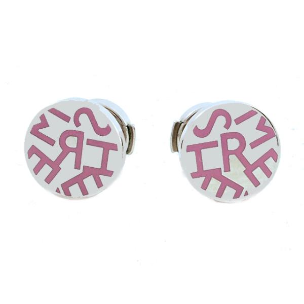 HERMES エルメス エクリプス ラウンド　ピアス ピンク×シルバー HERMES エルメス エクリプス ラウンド ピアス ピンク×シルバー - メルカリ