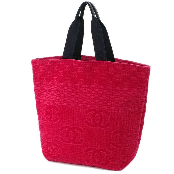 富士屋◇ シャネル CHANEL ビーチバッグ 赤 パイル バスタオル付 