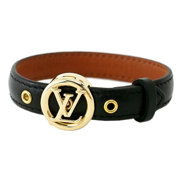 富士屋◆ ルイヴィトン LOUIS VUITTON ブラスレ LV オールアラウンド M6736 レザー ノワール ブレスレット