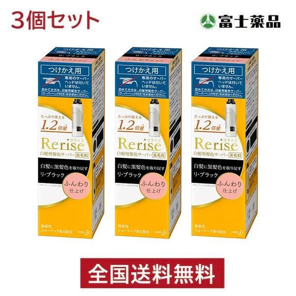 《セット販売》　花王 リライズ 白髪用髪色サーバー リ・ブラック ふんわり仕上げ つけかえ用 (190g)×2個セット染毛料 無香性　送料無料