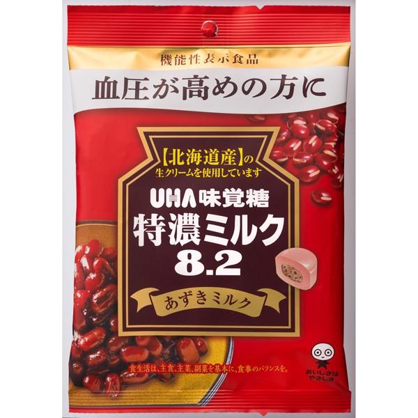 【機能性表示食品】UHA味覚糖  特濃ミルク8.2 あずきミルク 93g×72袋入り (1ケース) (SB)