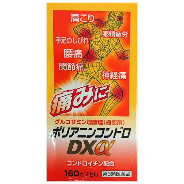 ポリアニンコンドロDXα（160カプセル） 神経痛 筋肉痛 関節痛 腰痛 肩こり コンドロイチン ビタミンB ビタミンE 置き薬 配置薬 常備薬 富山めぐみ 第3類医薬品