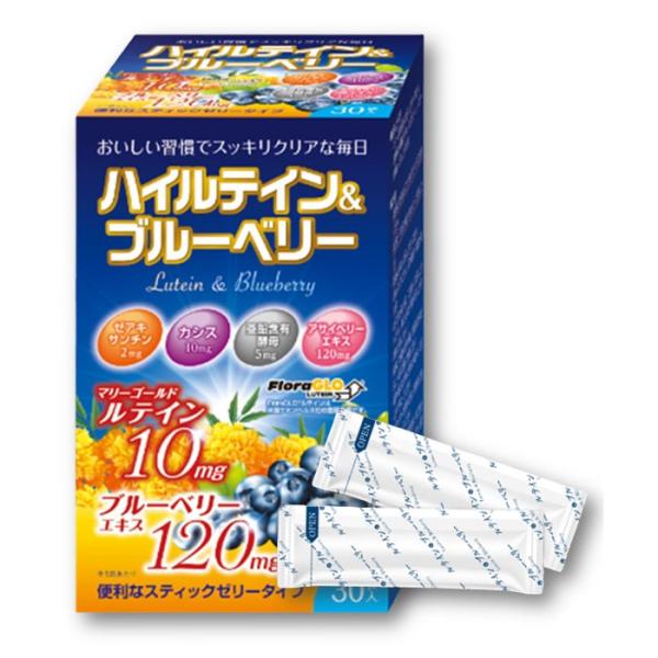 ハイルテイン＆ブルーベリー（30袋） スティックタイプ ゼリー ブルーベリー ハイルテイン アサイー カシツ 健康補助食品 元気プロジェクト