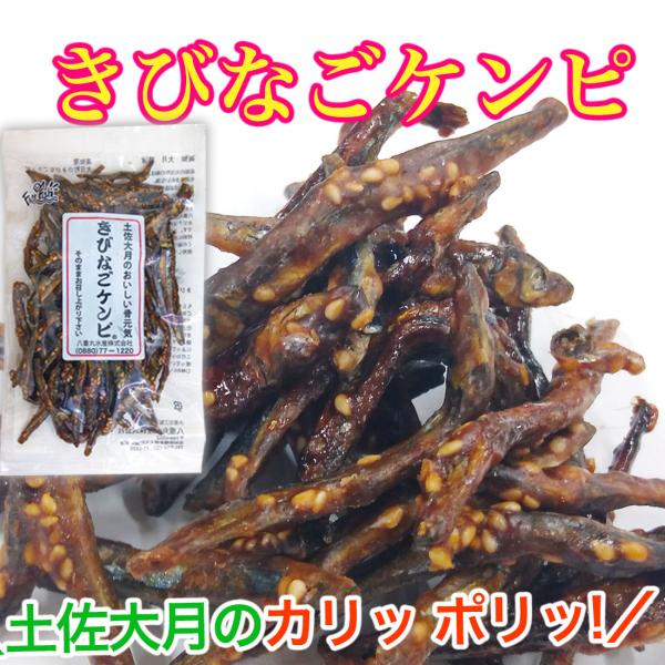 名称：きびなご加工品内容量：85g×2袋原材料：きびなご（国産）、砂糖、醤油、ごま、植物油／調味料（アミノ酸等）、（一部に大豆・小麦・ごまを含む）保存方法：直射日光、高温多湿を避けて保存してください。開封後はお早めにお召し上がりください賞味...