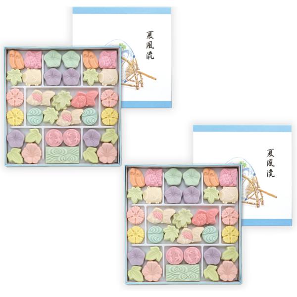 夏限定 夏風流 2箱 和三盆糖 かわいい 香川 おみやげ ギフト お祝い プレゼント お茶会 ティータイムに さぬき 和三盆 和菓子  干菓子 ばいこう堂【夏風流 2箱】