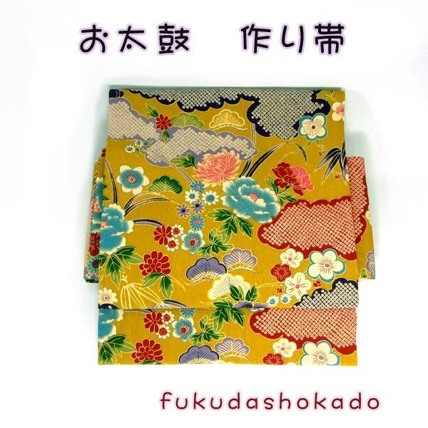 お太鼓 ワンタッチ帯 作り帯 Wo 1 古典モダン柄 ポリエステルちりめん 簡単 早い 紐で結ぶだけ 着物 日本製 Wo 1 福田松花堂ストア 通販 Yahoo ショッピング