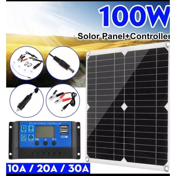 100W ソーラーパネルキット 12V USB 10/20/30/40/50/60A コントローラー付 車 ヨット RV バッテリー 充電器 太陽電池 太陽光：zy21