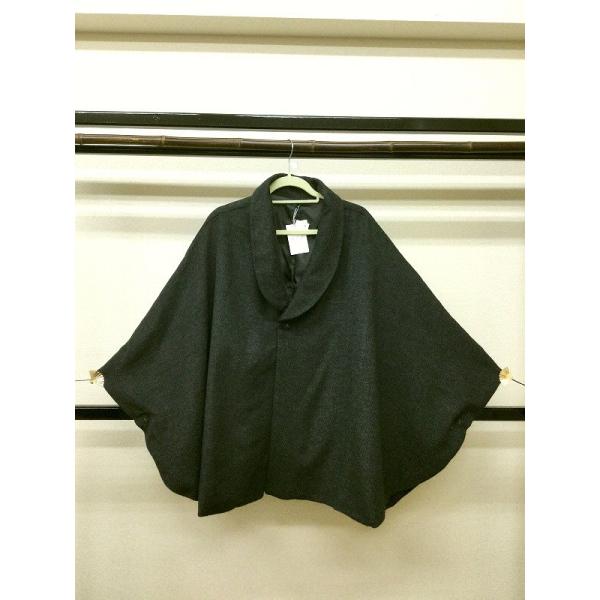 新品 防寒コート 綿/化繊 ケープコート フリーサイズ 濃い灰色  
