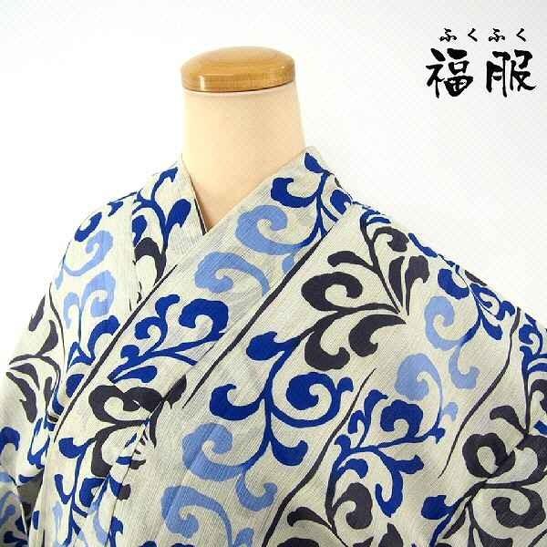 新品 浴衣 綿麻 生成り地に唐草模様の綿麻浴衣 ｆサイズ 新宿店在庫 シーズン夏 和装 着物 夏着物 リサイクルきもの福服 Ppj 送料無料 Mm bm リサイクルきもの福服 通販 Yahoo ショッピング