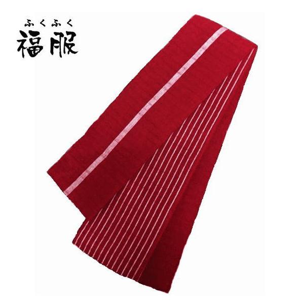 角帯 新品 綿 男物 唐桟風 赤地に2種の縞模様 [新宿店スタッフイチオシ] nk tb 和装 茶道 落語 華道 殺陣 居合 舞台 パーティ 撮影用 発表会 送料無料