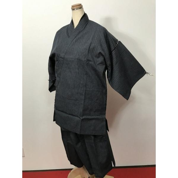 新品 Lサイズ 男物 綿 甚平 ブラウン地に蚊絣文様