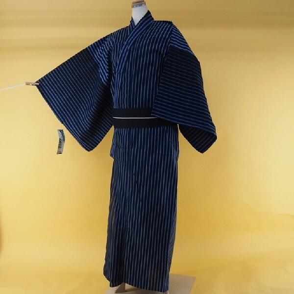 新品 福服 綿 男物 浴衣 3lサイズ 黒地に薄青の縞 新宿店在庫 夏着物 メンズ 忘年会 初詣 送料無料 Om aw リサイクルきもの福服 通販 Yahoo ショッピング
