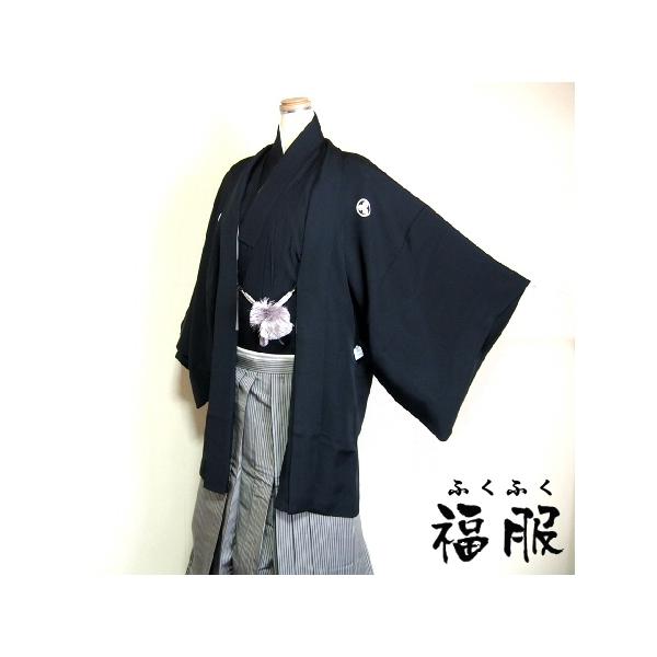 10％OFFクーポン対象/中古 特選 馬乗り袴 男物 正絹 紐下100 濃紺地に