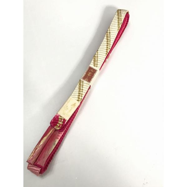 未使用品 帯締め 正絹 白からピンクのグラデーション