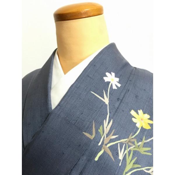 訪問着★グレー花柄★正絹★中古 訪問着☆グレー花柄☆正絹☆中古