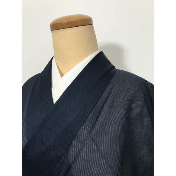 Mサイズ 色無地 化繊 濃紺 夏着物