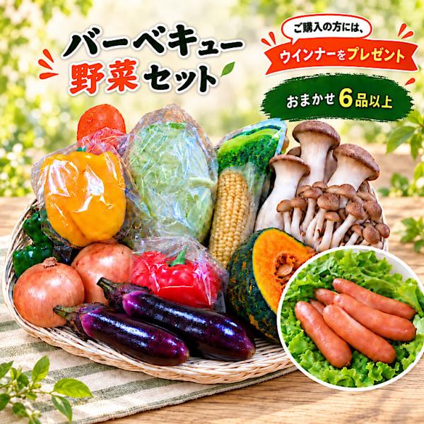 バーベキュー・焼肉用の野菜セット おまかせ 厳選 約２Ｋｇ〜８Kｇ入りの６品以上  焼き野菜セット やさいセット 今ならシャウエッセン１袋プレゼント！