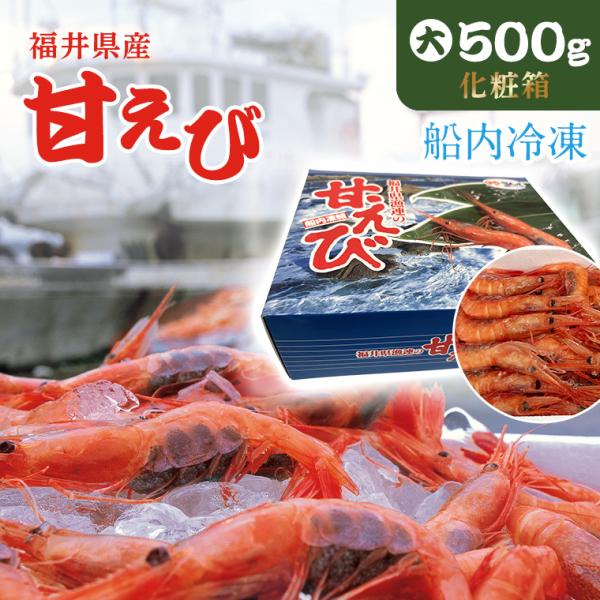 日本海の宝石！甘〜い！甘〜い！甘海老 送料無料 【船内氷結】子持ち越前甘えび 特大サイズ500g入り 海の幸 御年賀 内祝 御祝 刺身・天ぷら・日本料理