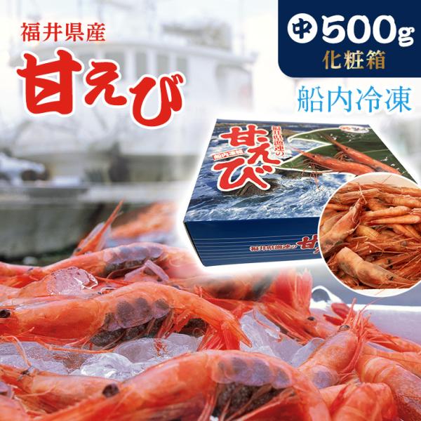 日本海の宝石！甘〜い！甘〜い！甘海老 送料無料 【船内氷結】子持ち越前甘えび 中サイズ500g入り 海の幸 御年賀 内祝 御祝 刺身・天ぷら・日本料理