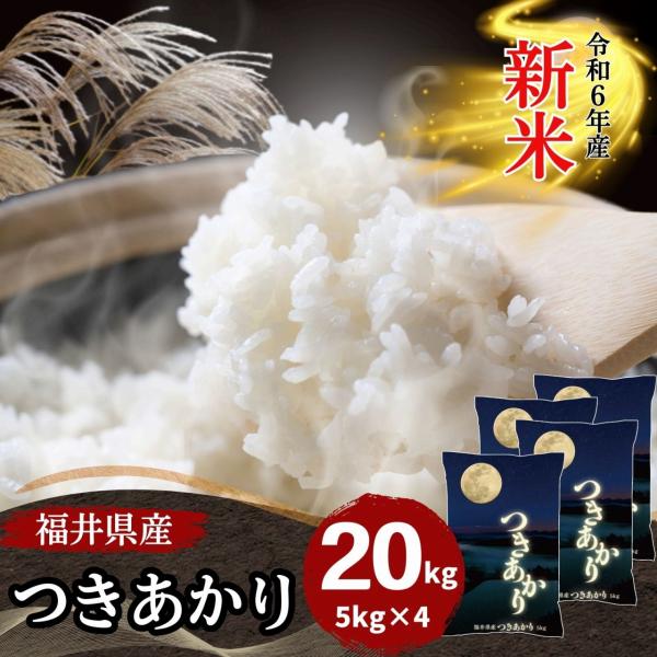 新米 20kg 5kg×4袋 つきあかり 福井県産 白米 令和8年産 送料無料
