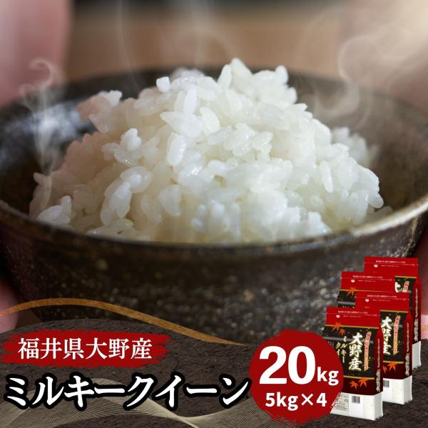 ミルキークイーン 20kg 送料無料 お米 白米 福井県大野産 令和7年産