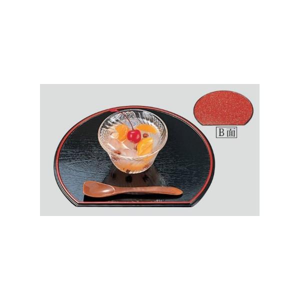 半月両面盆 黒天朱/朱銀平目 7.5寸●サイズ：227×196×H7mm●材質：ABS樹脂●耐熱温度：60℃（食器洗浄機不可）●メーカー：株式会社福井クラフト※1寸は約3cm、1尺は約30cmです。※卸販売のため、ギフト用化粧箱には入れられ...