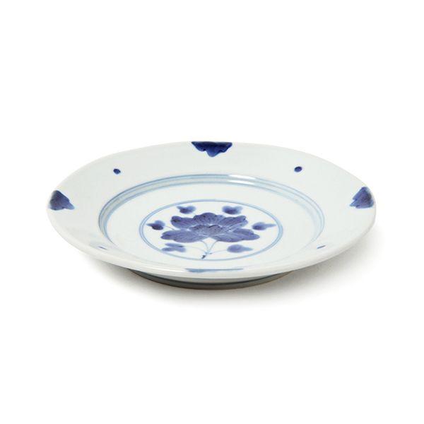 有田焼 取り皿 染付伊万里牡丹段付5.5寸丸皿 【福珠窯（有田焼窯元