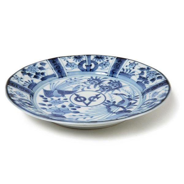 有田焼 取り皿 芙蓉手VOC段付5.5寸丸皿 【福珠窯（有田焼窯元