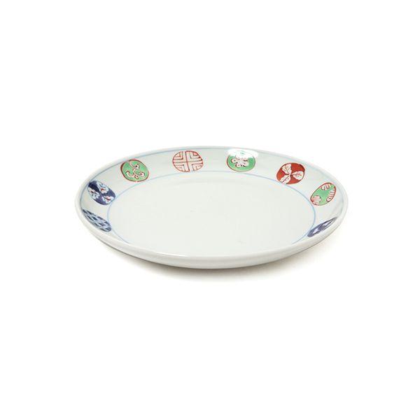 有田焼 福珠窯 染錦丸紋 5.5寸皿 5枚 手描き 定番人気 有田焼 取り皿 染錦丸紋5.5寸丸皿 【福珠窯（有田焼窯元）】marumon