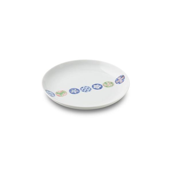 有田焼 取り皿 染錦丸紋つなぎ4.5寸丸皿【福珠窯（有田焼窯元）】 : 福