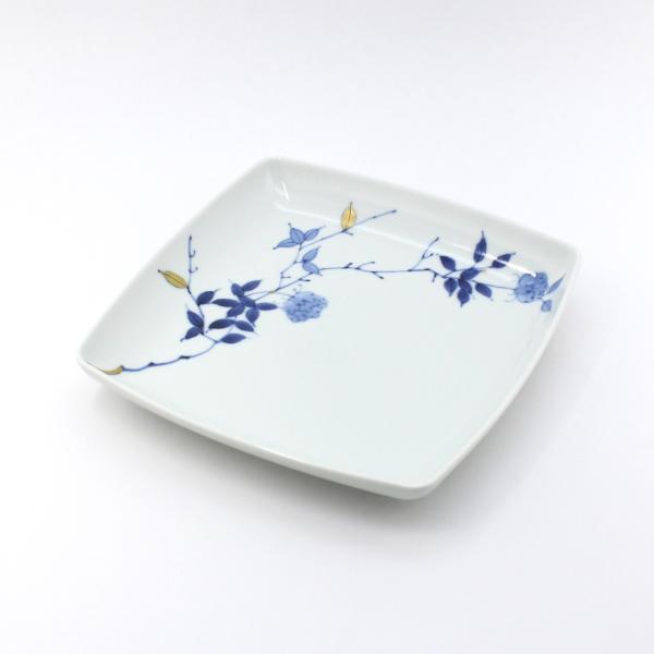 有田焼 取り皿 金彩ばら絵スクエアプレート（M）【福珠窯