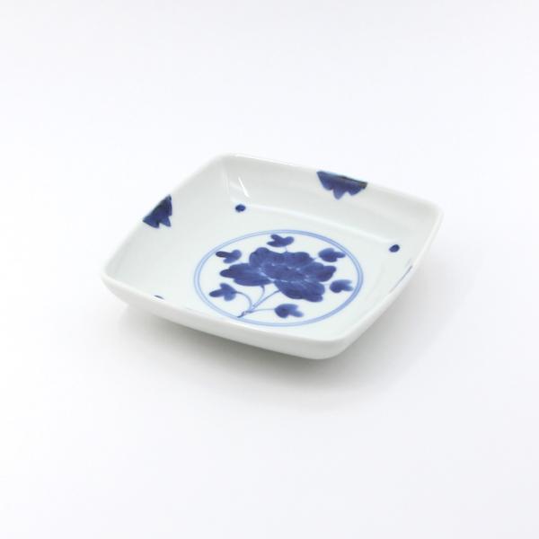 シュシュ有田焼 福珠窯 牡丹柄 染付丸皿 5枚セット和食器 小皿新品未使用 有田焼 小皿 染付伊万里牡丹スクエアプレート（S）【福珠窯（有田焼