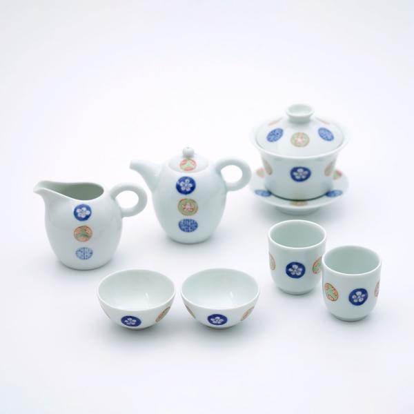 有田焼 茶器 染錦丸紋つなぎ 茶器セット【福珠窯（有田焼窯元）】 : 福