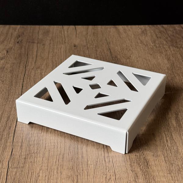 FUKULAB. 鉢台座 「ダイヤ」 グロスホワイト size:M (150×150×30mm) 鉢スタンド