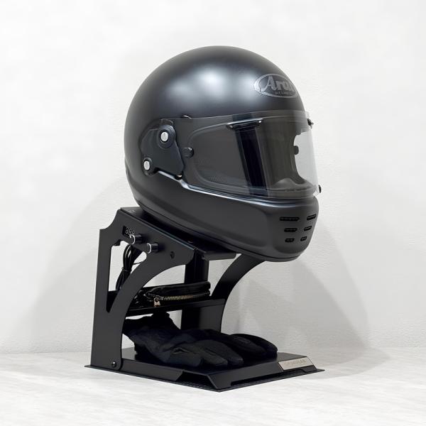 送風機付き ヘルメットスタンド View Xiar Flow ブラック スチール 日本製 FUKULAB.