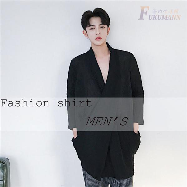 シャツ メンズ長袖 ブラウス ブロード ロングシャツ ゆったりサイズ ロング丈 ライトアウター 春夏新作 Fuku0110 面白生活館 通販 Yahoo ショッピング