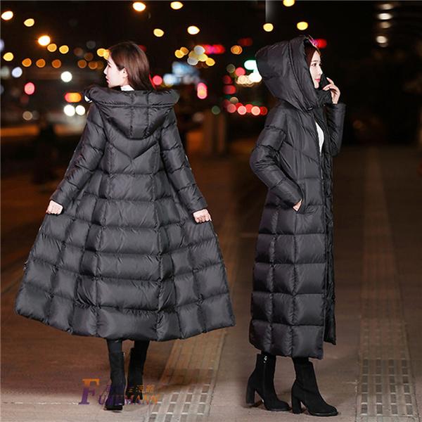 ダウンコート ロング レディース ダウンジャケット フード付き ダウン 秋冬 40代 韓国 膝下 軽い 防寒 防風 軽量 上品 厚手 着痩せ 通勤 大きいサイズ Fukumann106 面白生活館 通販 Yahoo ショッピング