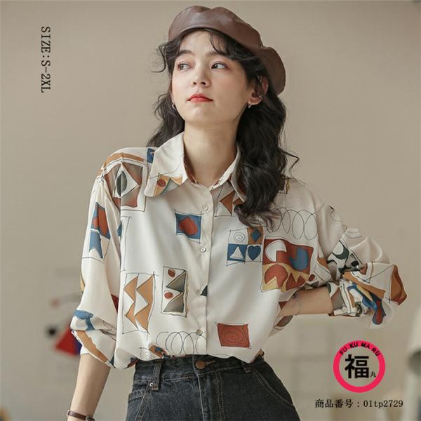 シャツ トップス 前開き レディース 折り襟 長袖 無地 ゆったり シンプル オシャレ 秋 ボトムによって様々なコーデに合わせやすいアイテム コーデの幅が広がる 高額売筋