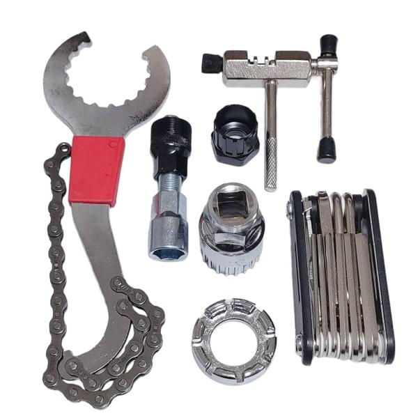 自転車用 工具セット マルチ ツール 六角レンチ 工具 修理キット チェーンカッター ボトムブラケット セット タイプD