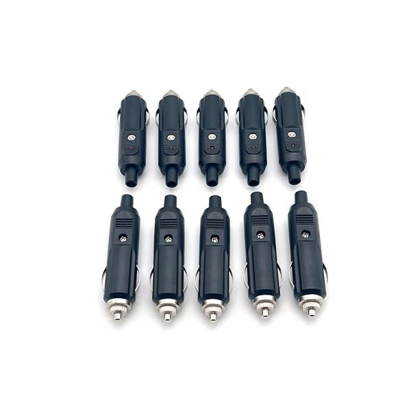 シガーソケット オス USB カー ライター プラグ 車 LED アクセサリー ヒューズ 12v 24v 10個 セット