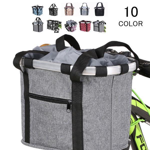 袋 自転車用かご バスケット 前かご しぼり付き クロスバイク エコ