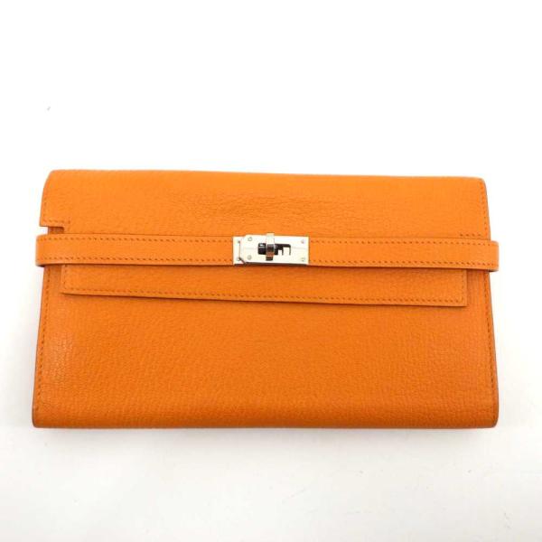 HERMES（エルメス） ケリー ウォレットロング 長財布 オレンジ □L