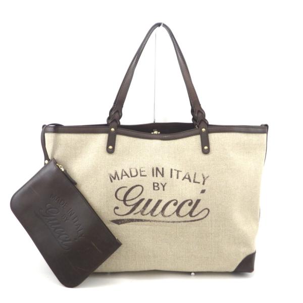 GUCCI トートバッグ ベージュ/ブラウン Gucci トートバッグ ベージュ ブラウン