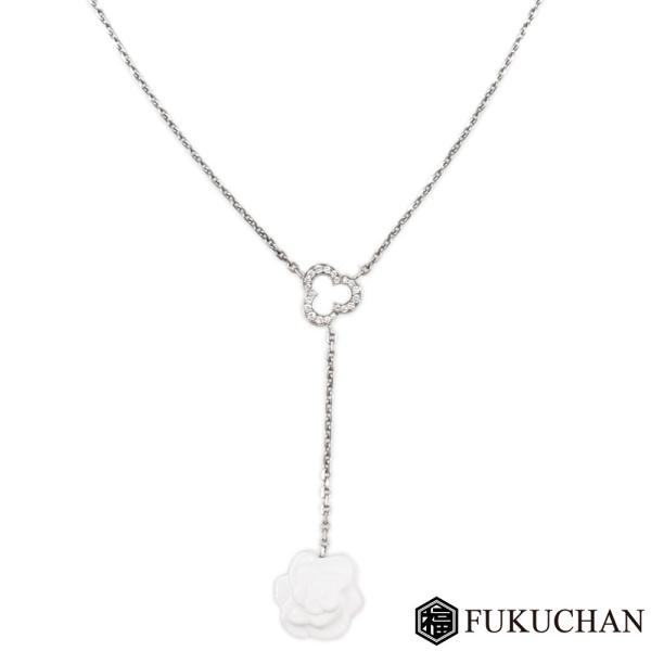 美品　激レア　シャネル　チェーンベルト　カメリア　ホワイト CHANEL シャネル カメリア ネックレス 18金 K18ホワイトゴールド