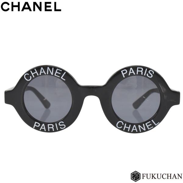 CHANEL シャネル ラウンド ロゴ ヴィンテージ サングラス ブラック