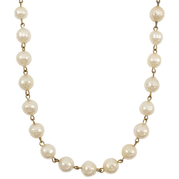 CHANEL フェイクパール　ヴィンテージ　ロングネックレス 99A 美品 CHANEL シャネル ロングパールネックレス ココマーク ラウンド