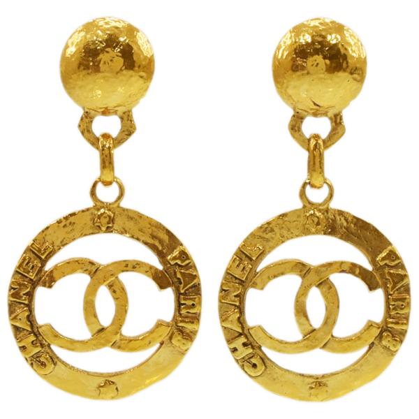 オールド　シャネル　イヤリング　ピアス　ココマーク　ゴールド　両耳　ヴィンテージ CHANEL シャネル イヤリング ココマーク ラウンド ヴィンテージ